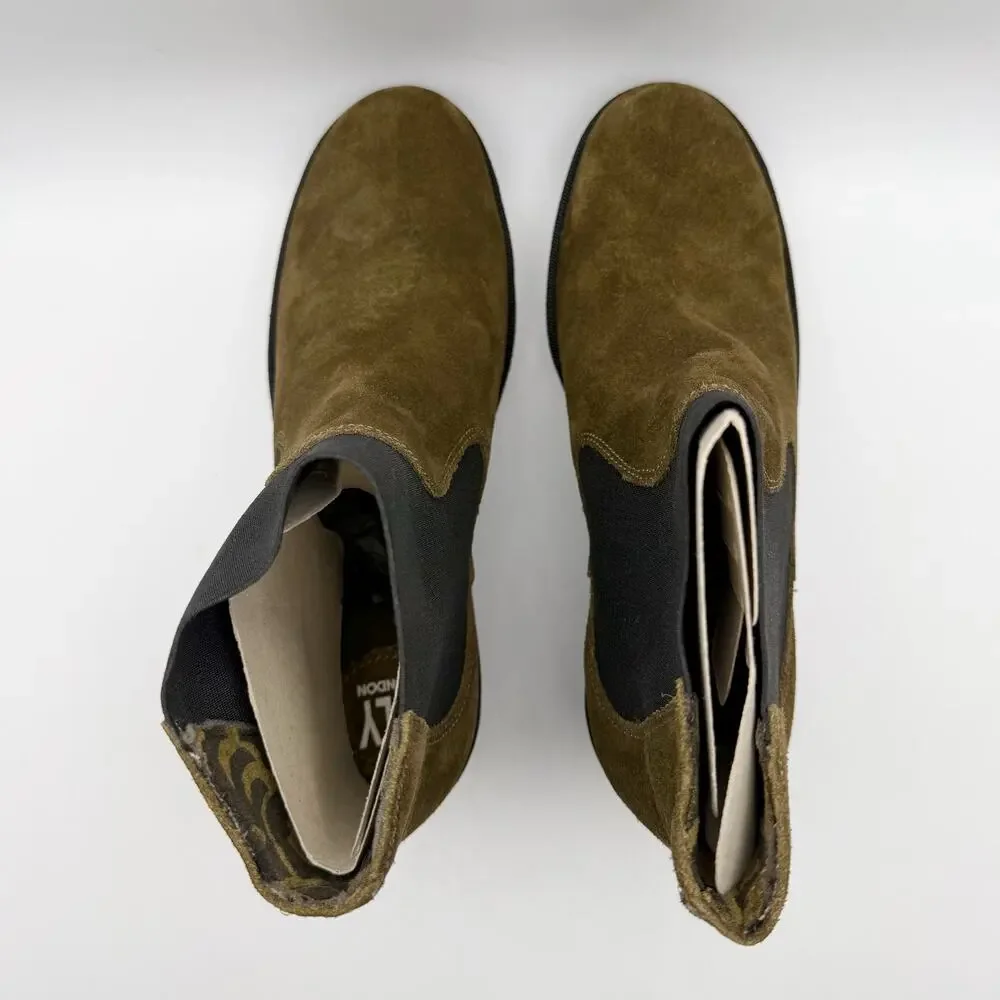 Fly London Womens Wedge Bootie EU 39 US 8-8.5 Brown Suede YADE398FLY NWOB